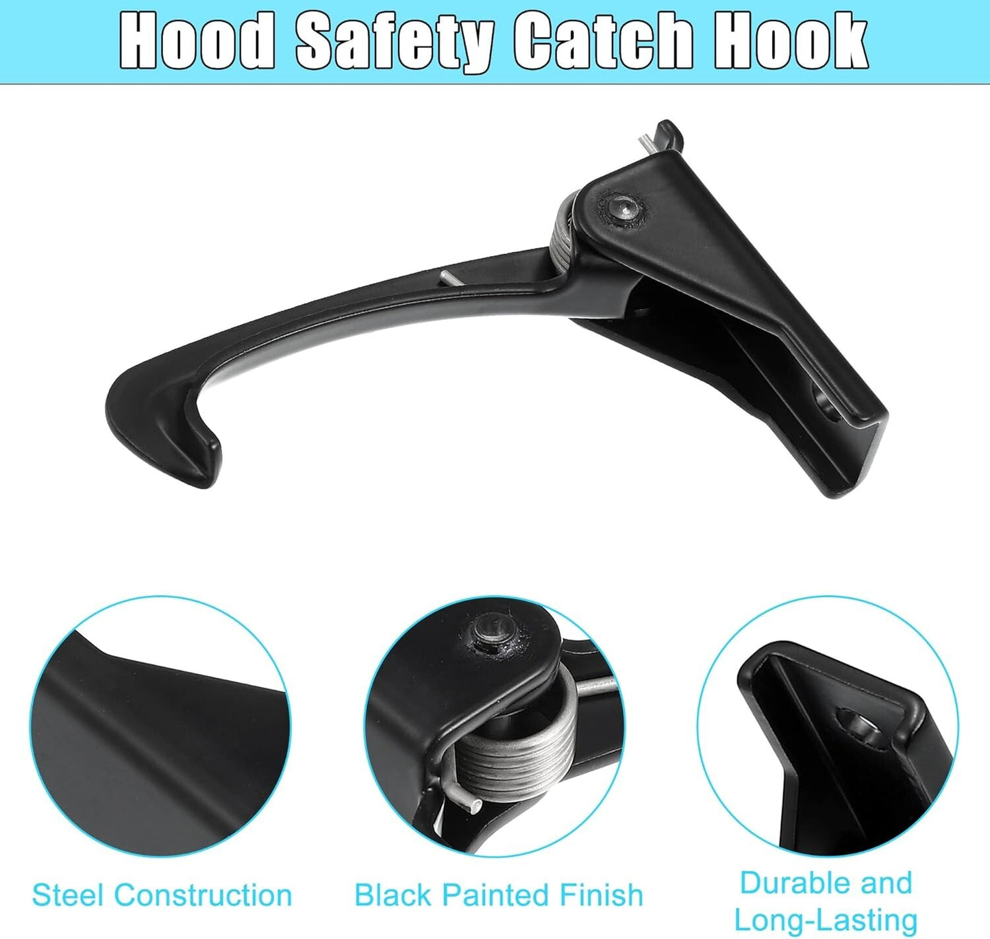 Hood Safety Catch Latch Hood Lock Hook 55395654AA for Jeep Wrangler 2007-2017