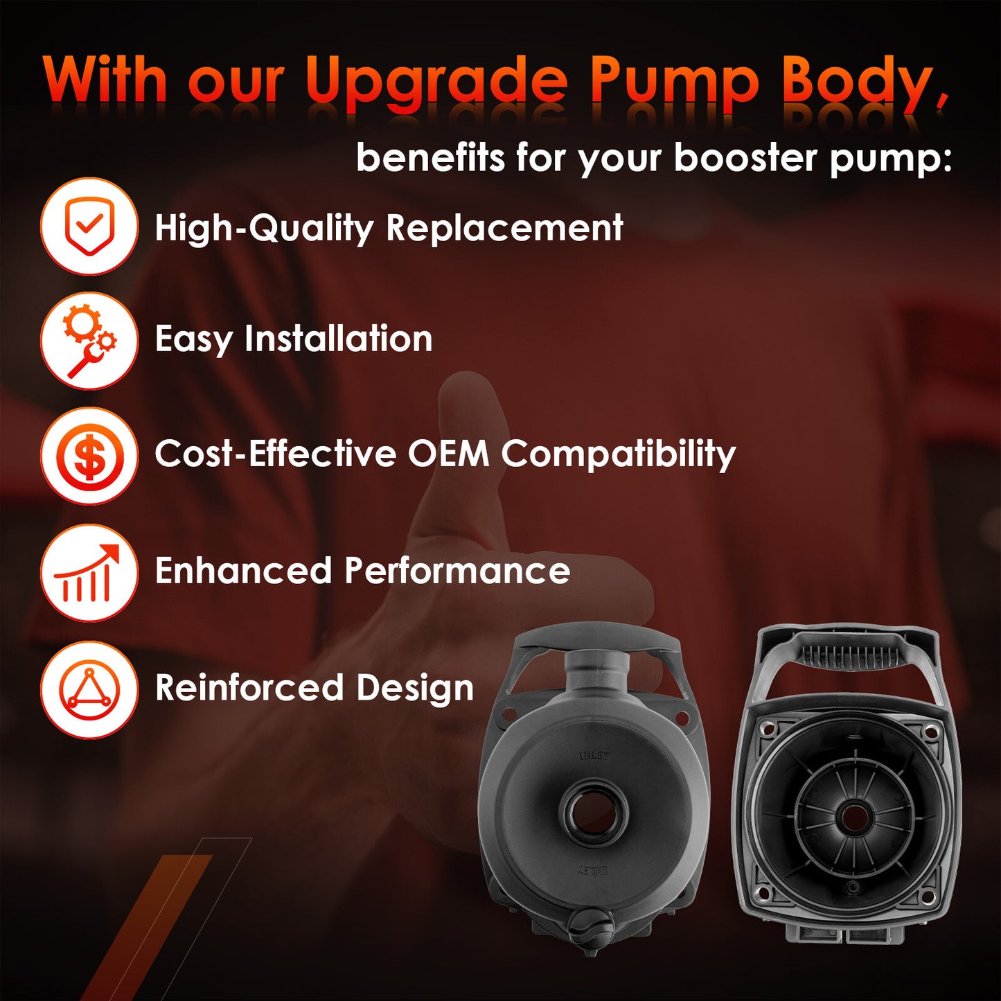 Upgraded Pool Booster Pump Body Housing Fit for Polaris PB4SQ & Zodiac R0723100