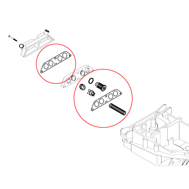 Thermostat Kit w Hoses for Johnson Evinrude V4 Crossflow 65-140HP 18-3673 434841
