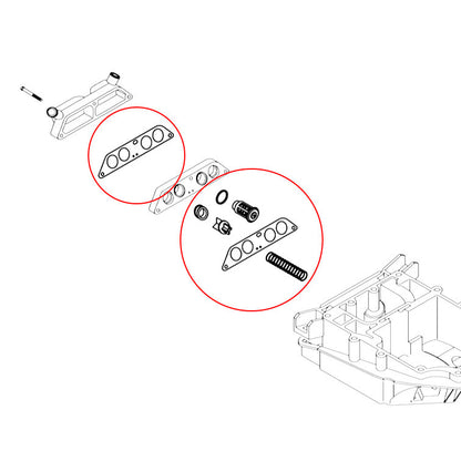 Thermostat Kit w Hoses for Johnson Evinrude V4 Crossflow 65-140HP 18-3673 434841