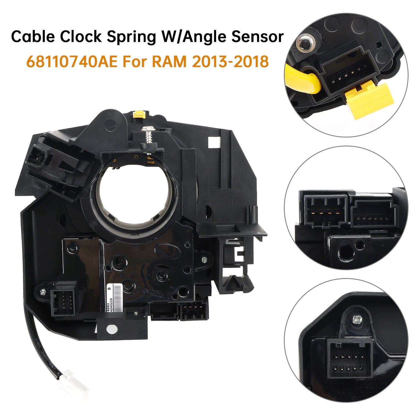 68110740AE Clock Spring with Angle Sensor 9 PINS For Dodge RAM 2013-2020