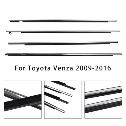 4pcs Chrome Outside Window Moulding Weatherstrip Seal For Toyota Venza 09-16 US