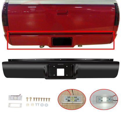 Solid Spare For 1988-1998 Chevy GMC C/K1500 2500 3500 Rear Bumper Roll pan w/ License Plate