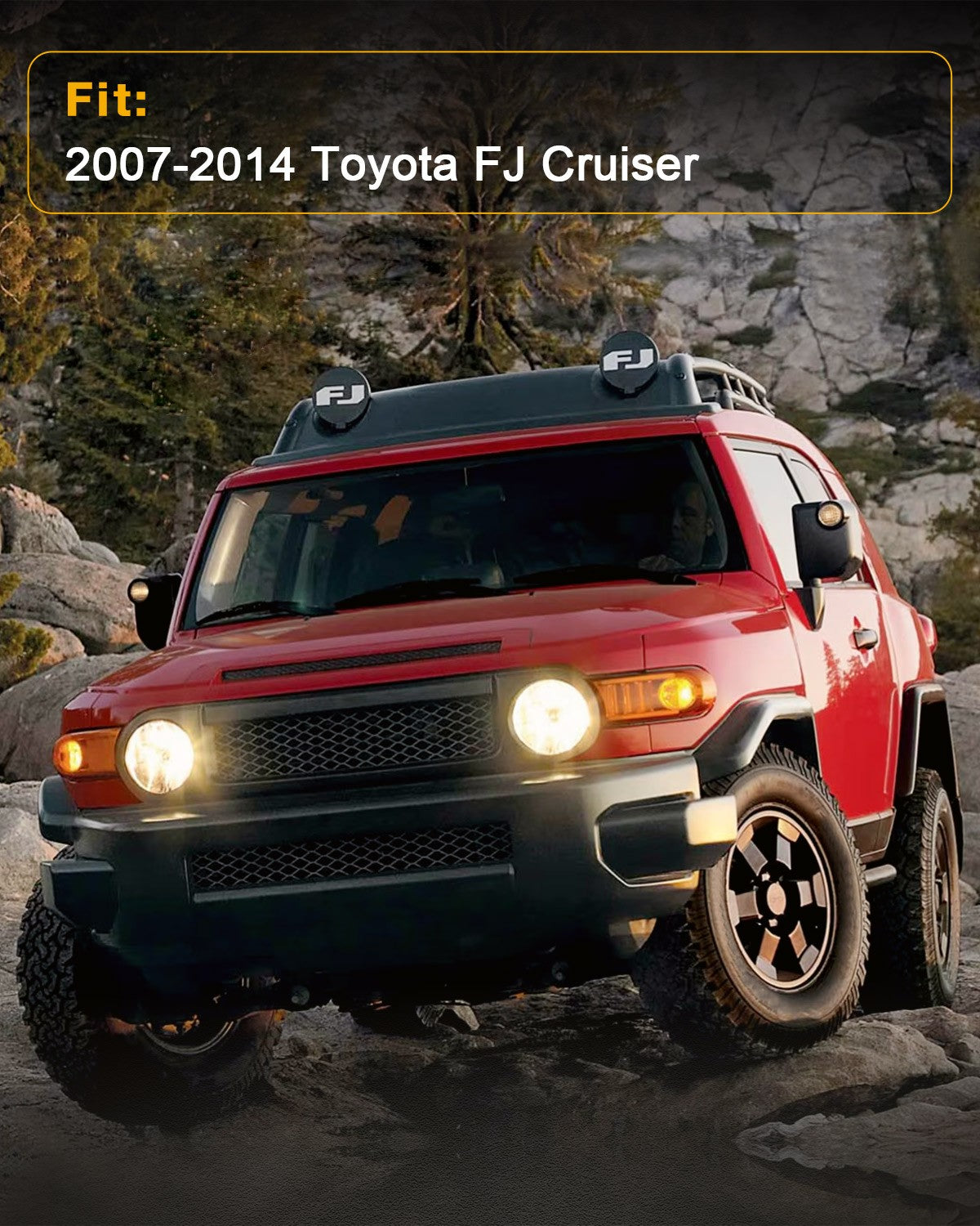 Red Upper Outer Moulding Trim Front Top Windshield For 2007-14 Toyota FJ Cruiser