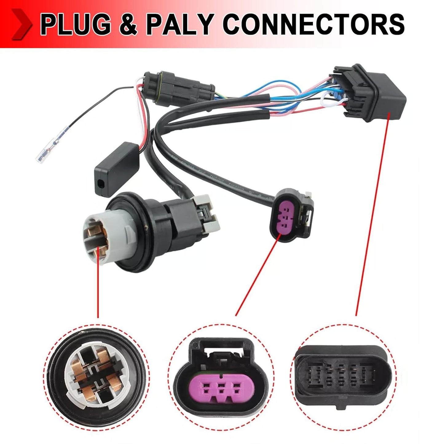 Stock Projector Headlight Converter Wiring harness For 2013-18 Ram 1500 810003