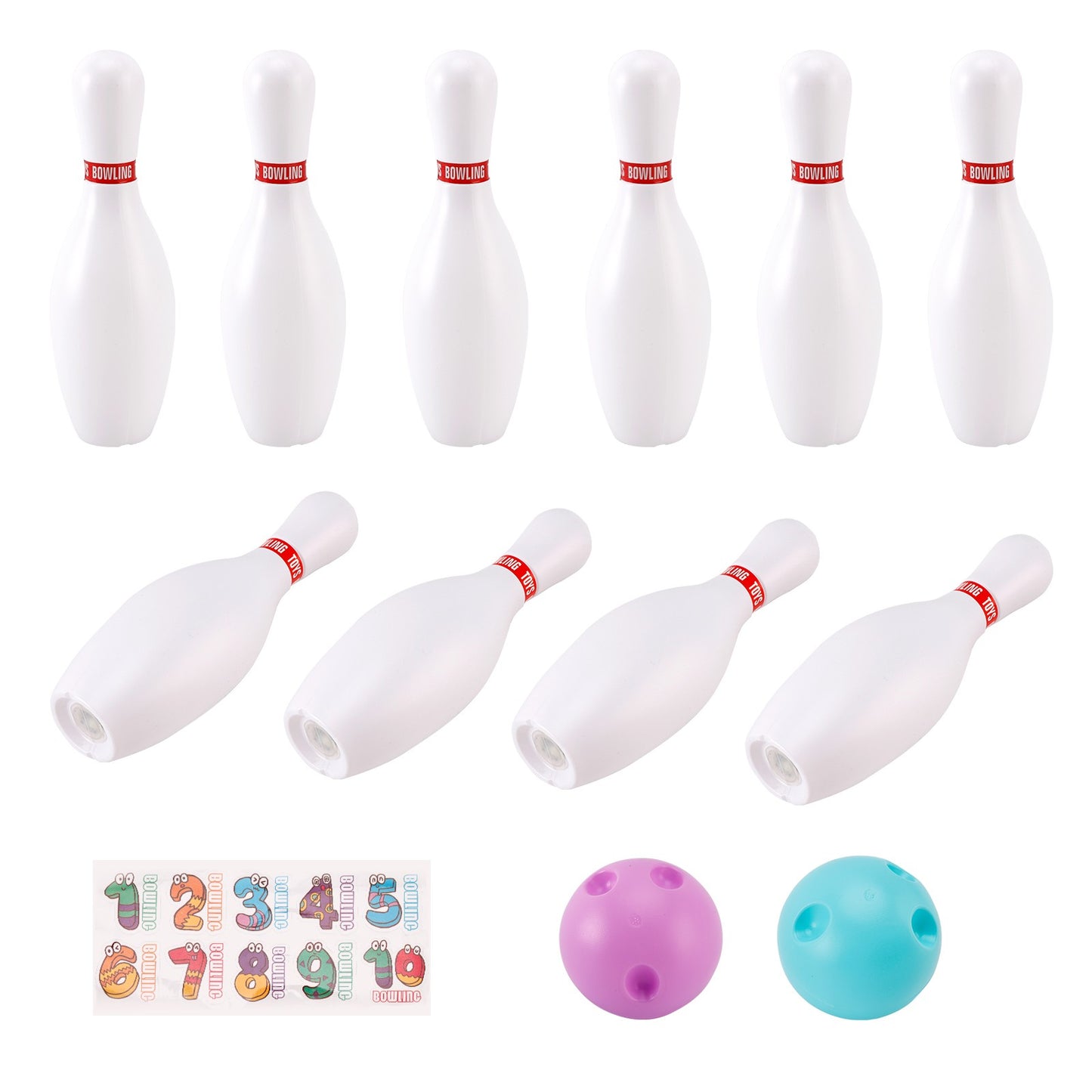 19cm Luminous Bowling Ball Set Kid Indoor & Outdoor Party Game Toy Gift