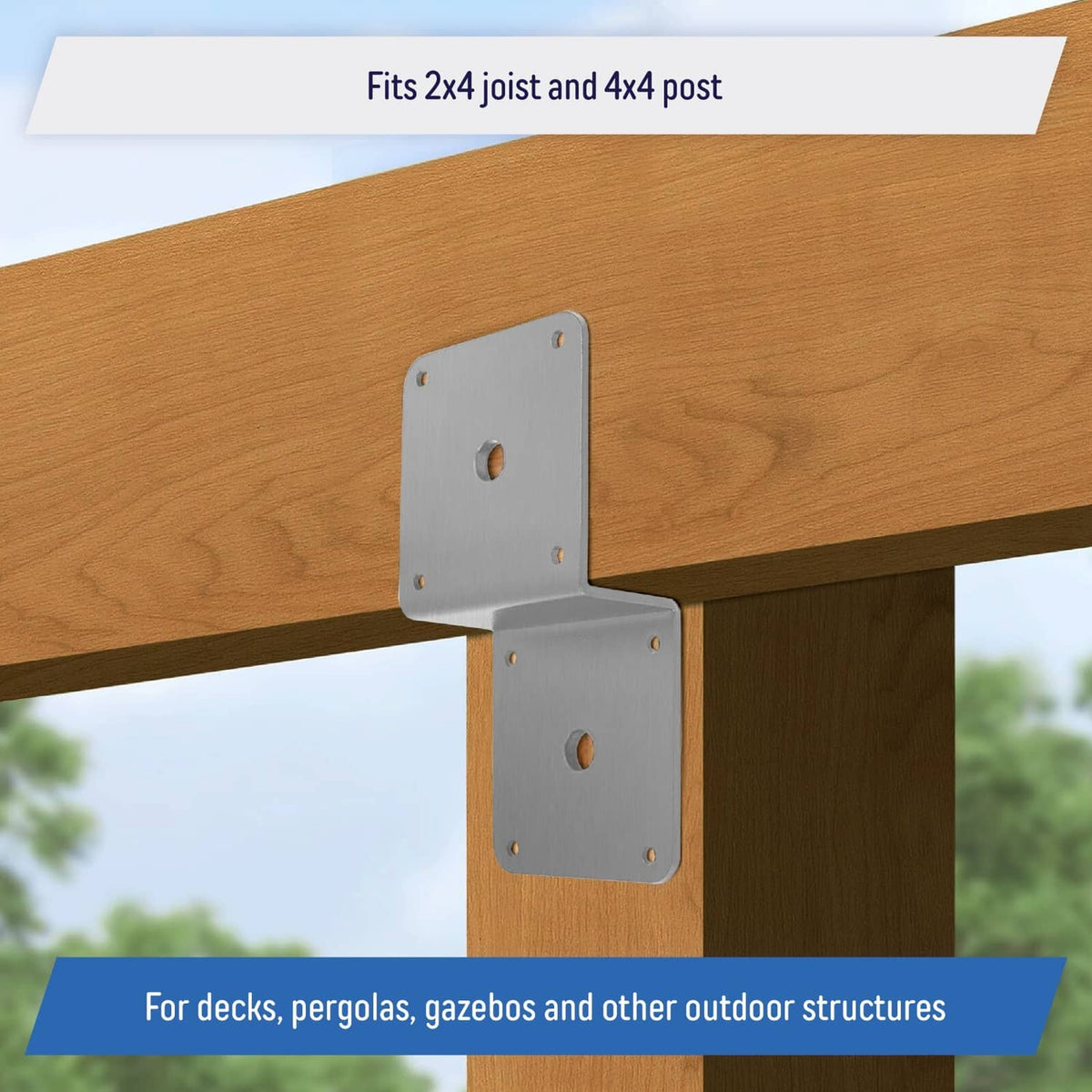 Solid Spare Galvanized Deck Joist Tie Plate, Z Bracket for 2x4 Cross Joist and 4x4 Post (20)