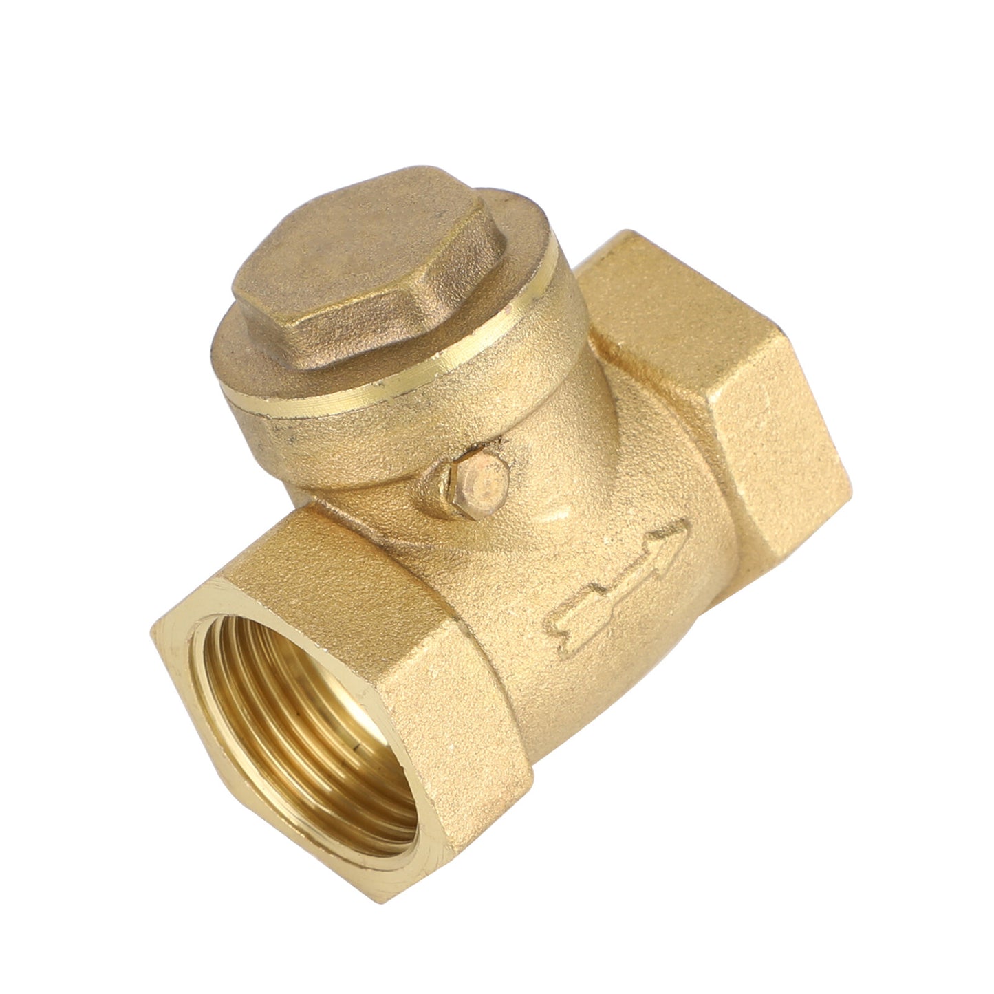 3/4" Female Thread Brass Horizontal DN20 One-Way Non-Return Swing Check Valve.