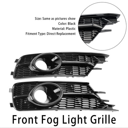 ??Pair Front Bumper Lower Light Cover Grille Fit AUDI A6 C7 2016-2018 W/ACC Hole