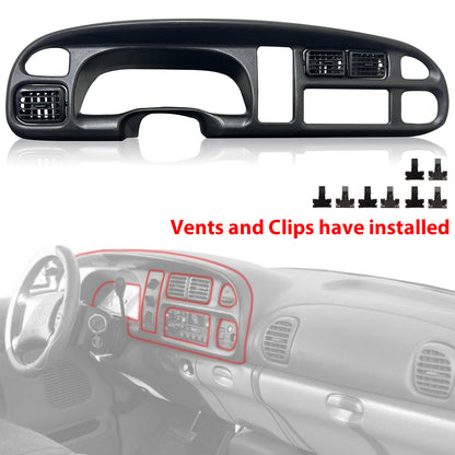 Solid Spare Dash Instrument Panel Pad Replacement Vent For 98-02 01 Dodge Ram 1500 2500 3500