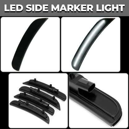 Solid Spare For 2015-2022 2023 Dodge Charger R/T SXT 4X Smoke Bumper LED Side Marker Lights