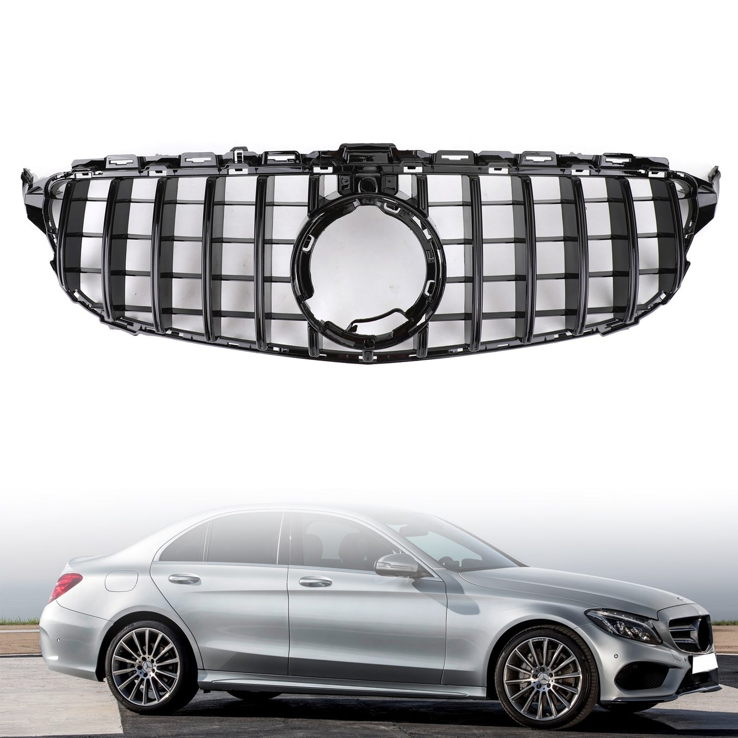 GTR Style Grill Grille W/Camera Fit Mercedes-Benz W205 C205 A205  2019