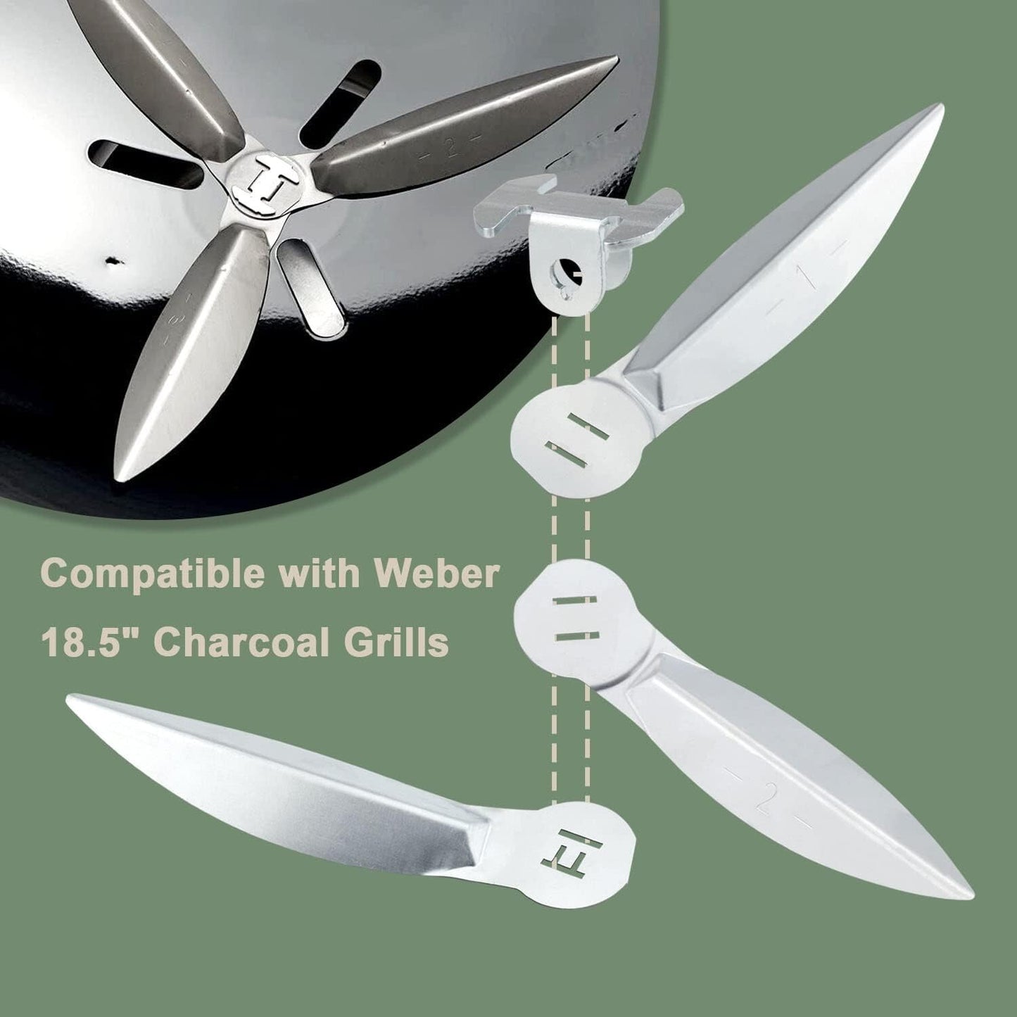 18-1/2-Inch One-Touch Cleaning System Kit For Weber Grill 90992 3618 7443 307443