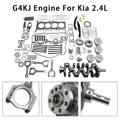 G4KJ Engine Overhaul Rebuild Kit w/Crankshaft & Rods & Timing Kit For Kia 2.4L