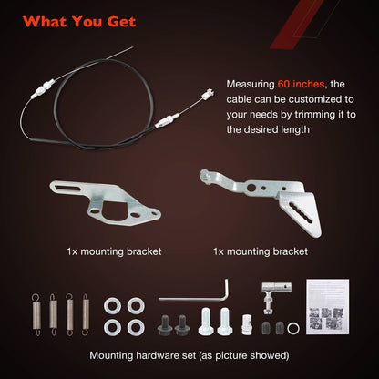 P7100 Throttle Swap Kit w/ 60" Adjustable Cable Mounting Brackets Return Springs