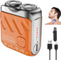 Double Ring Pocket Travel Shaver Mini Men Shaver Portable Beard Razor Orange