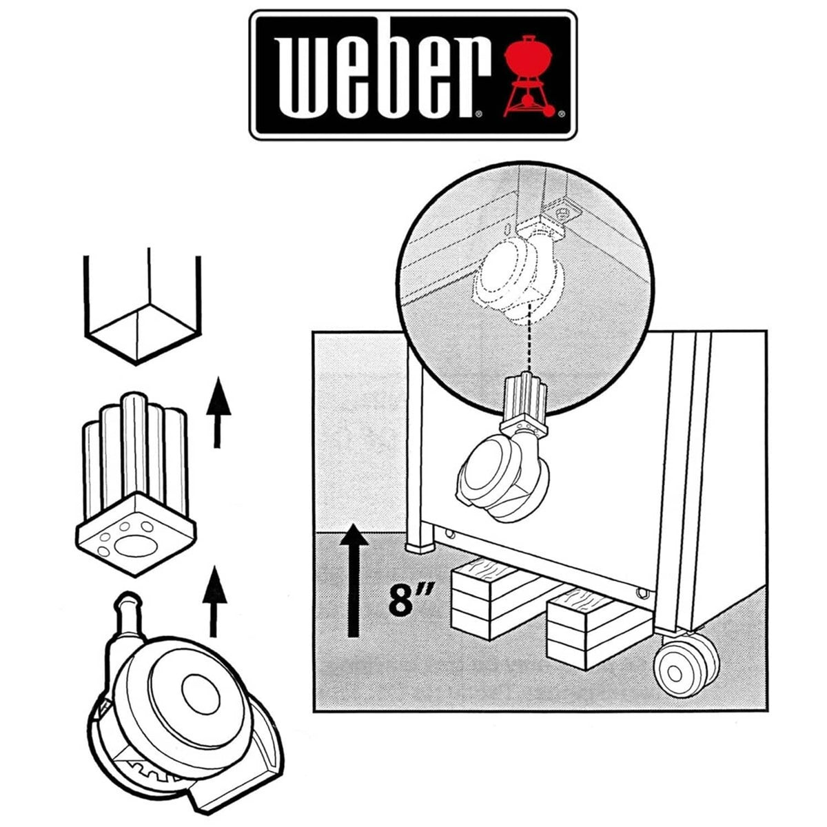 Solid Spare Weber 70359 Fixed Caster with Insert
