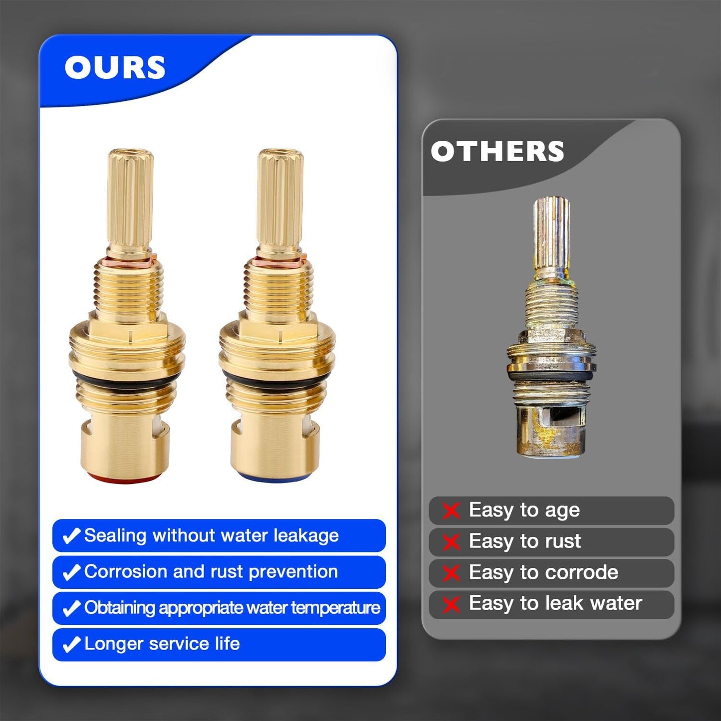 Brass 1-001 1-002 Ceramic Valve Cartridge Set For Ceramic Cold Hot Cartridges