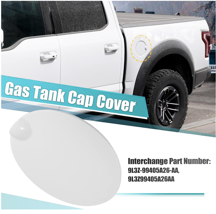 White Painted Fuel Gas Tank Filler Lid Door Cap Fit For Ford F150 2009-2014