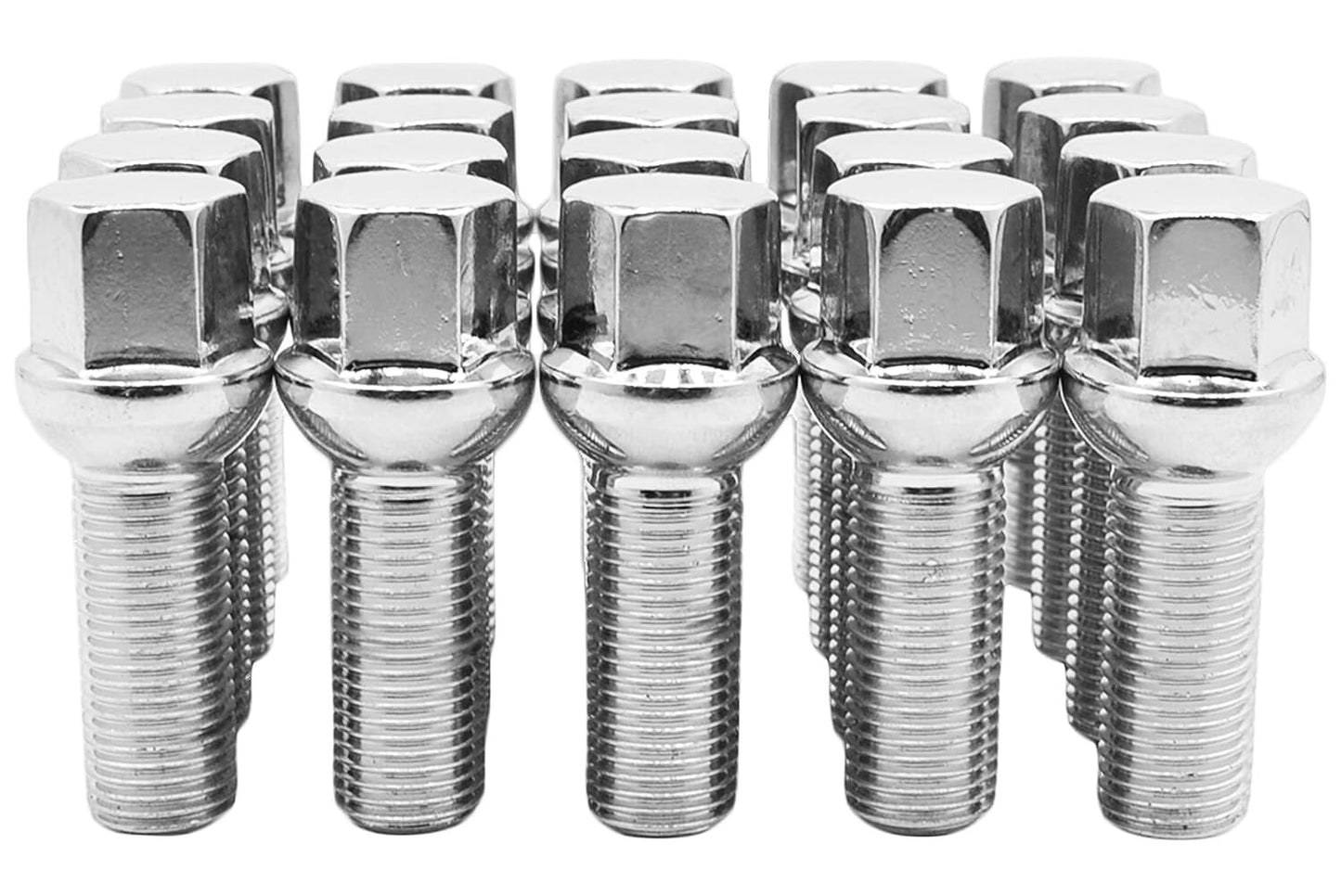 20x Chrome 14x1.5 Ball Seat Wheel Lug Bolts 28mm Shank Fit Mercedes Stock Wheels