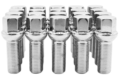 20x Chrome 14x1.5 Ball Seat Wheel Lug Bolts 28mm Shank Fit Mercedes Stock Wheels