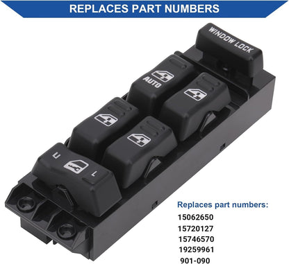 Driver Side Master AUTO Power Window Switch For 2000-2002 Silverado Chevrolet