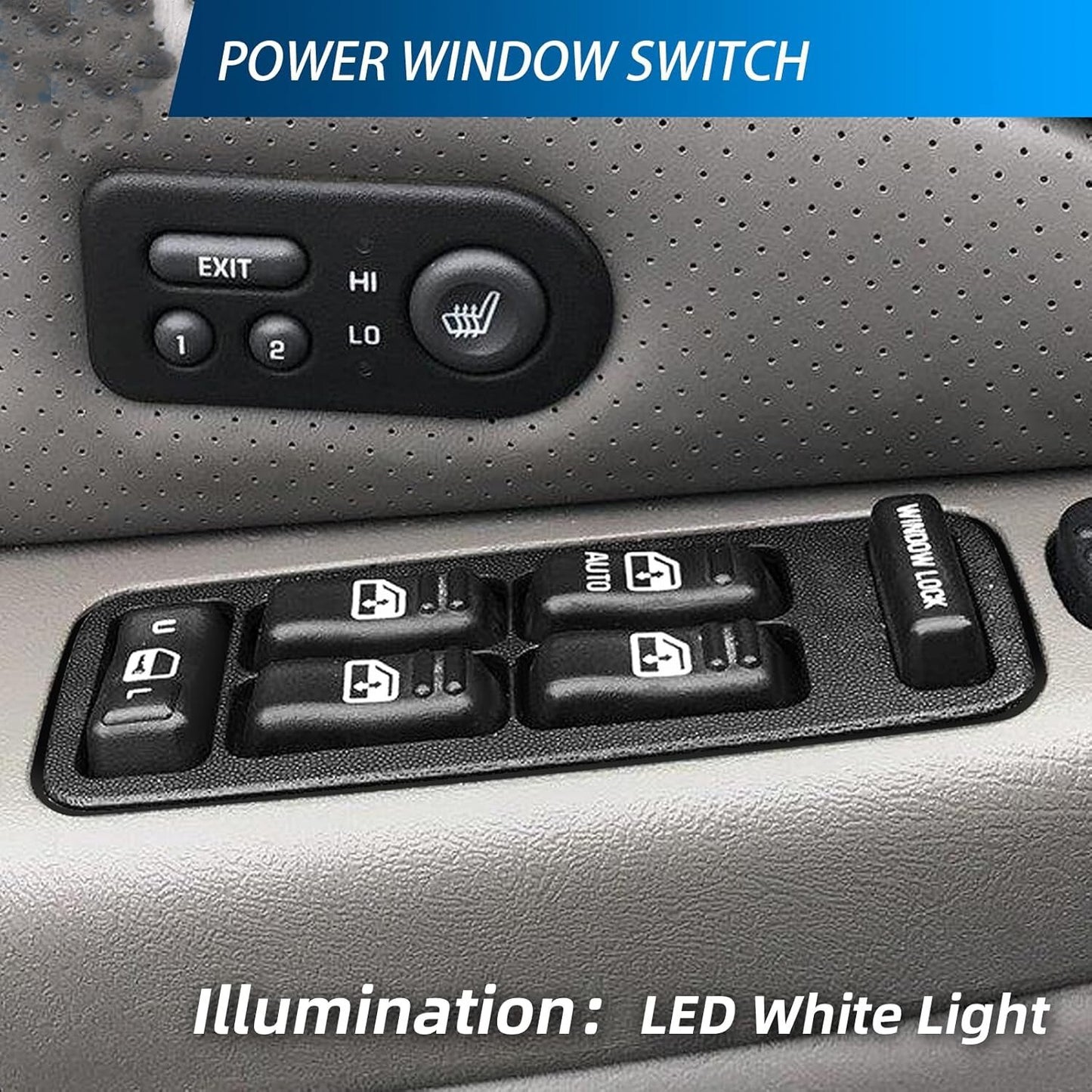 Driver Side Master AUTO Power Window Switch For 2000-2002 Silverado Chevrolet
