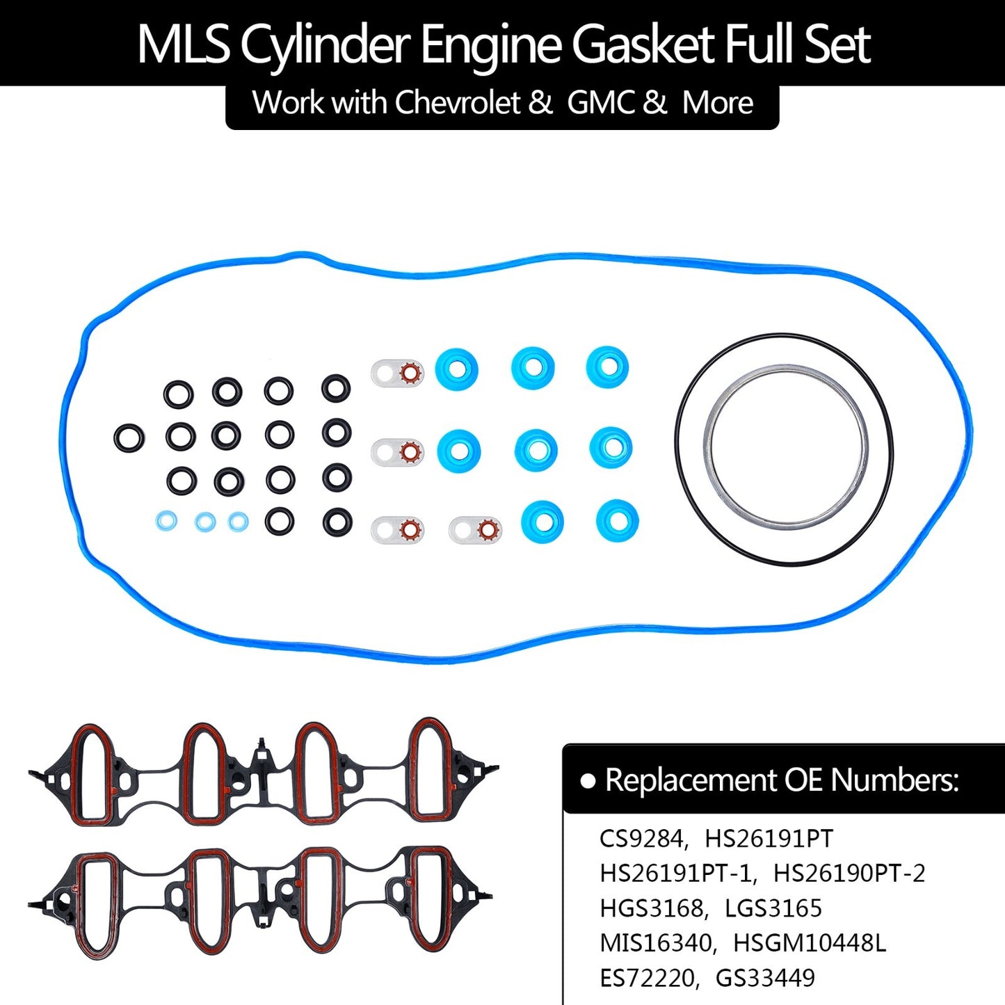 Head Full Gasket Set for 02-11 Chevy Silverado 1500 Express GMC Sierra 5.3L 4.8L