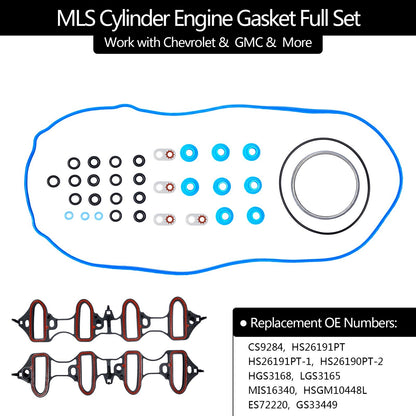 Head Full Gasket Set for 02-11 Chevy Silverado 1500 Express GMC Sierra 5.3L 4.8L