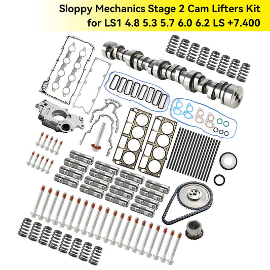 Solid Spare Sloppy Mechanics Stage 2 Cam Lifters Kit for LS1 4.8 5.3 5.7 6.0 6.2 LS +7.400