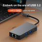 6 in 1 TYPE-C to RJ45 Gigabit USB 3.2 HDMI PD100W Interface Hub for MacBook iPad
