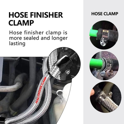 8Pcs 6AN Flexible Rubber Hose Clamps Finisher Clamp for 3/8 Fuel/Gas/Oil Hose