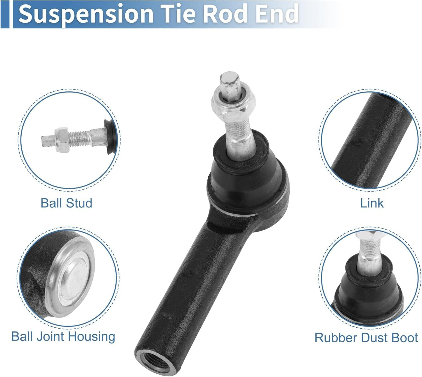 A pack of 2 Left+Right Front Outer Tie Rod End for Ram 1500 2019 2020 2021-2023