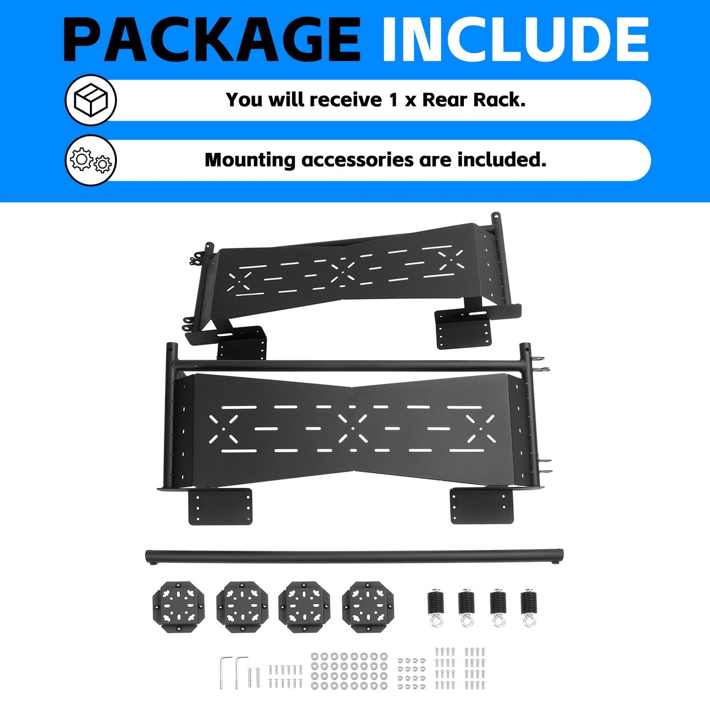 Solid Spare Rear Cargo Rack Bed Rack For Polaris Ranger XP 570/900/1000 Crew 15-25 Steel