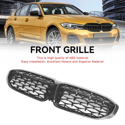 Diamond Black Kidney Grille Grill 51138072085 Fit BMW 3 Series G20 2019-2022