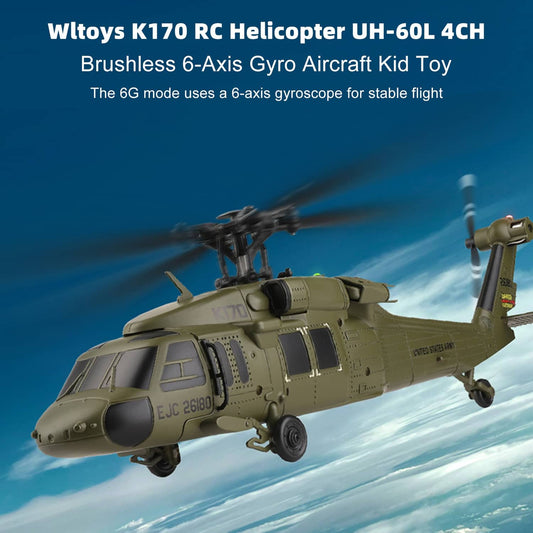 Solid Spare Wltoys K170 RC Helicopter UH-60L 4CH Brushless 6-Axis Gyro Aircraft Kid Toy