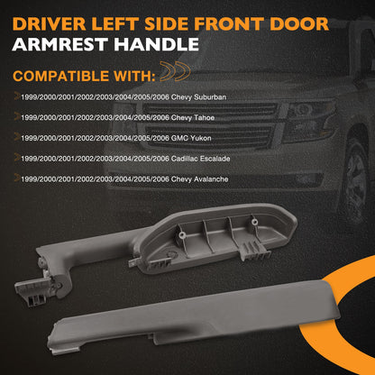 Passenger Armrest Handle For 1999-06 Chevy Suburban Avalanche GMC Cadillac Gray
