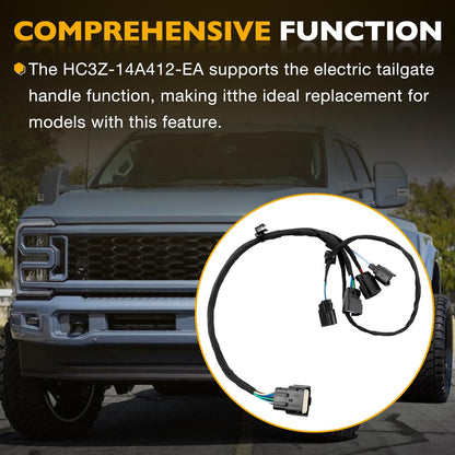 Rear Tailgate Handle Jumper Wiring Harness For 2017-19 Ford F250 F350 F450 F550