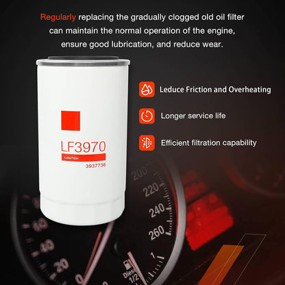 4X LF3970 Oil Filter For Fleetguard Cummins ISB QSB 5.9L 6.7L Diesel Engine