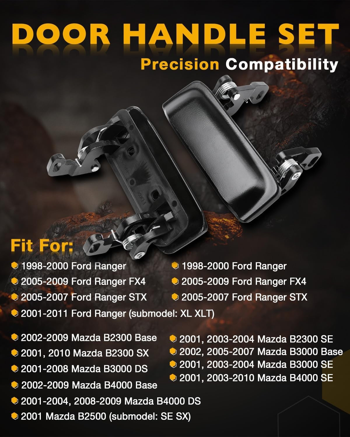 3X Metal Tailgate & Exterior Door Handle Set For 1998-11 Ford Ranger Mazda B2300