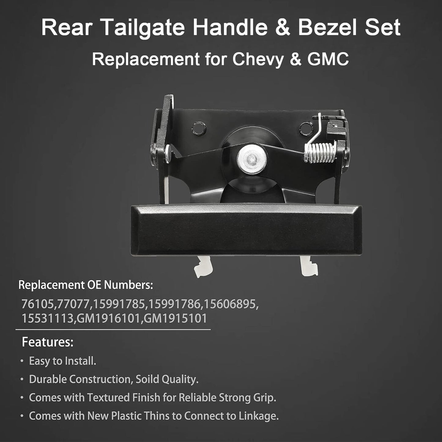 Metal Tailgate Handle & Plastic Bezel Set for 1988-2000 GMC C/K 1500 2500 3500