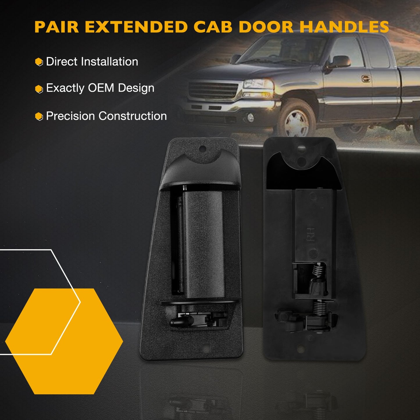 4X Exterior Door Handles w/ Lock Cylinder Fit 99-2007 Chevy Silverado GMC Sierra