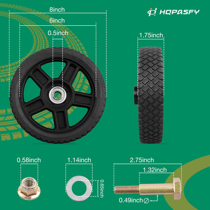 2x 8" Push Lawn Mower Plastic Wheels Fit Craftsman Mower Generator Garden Tiller