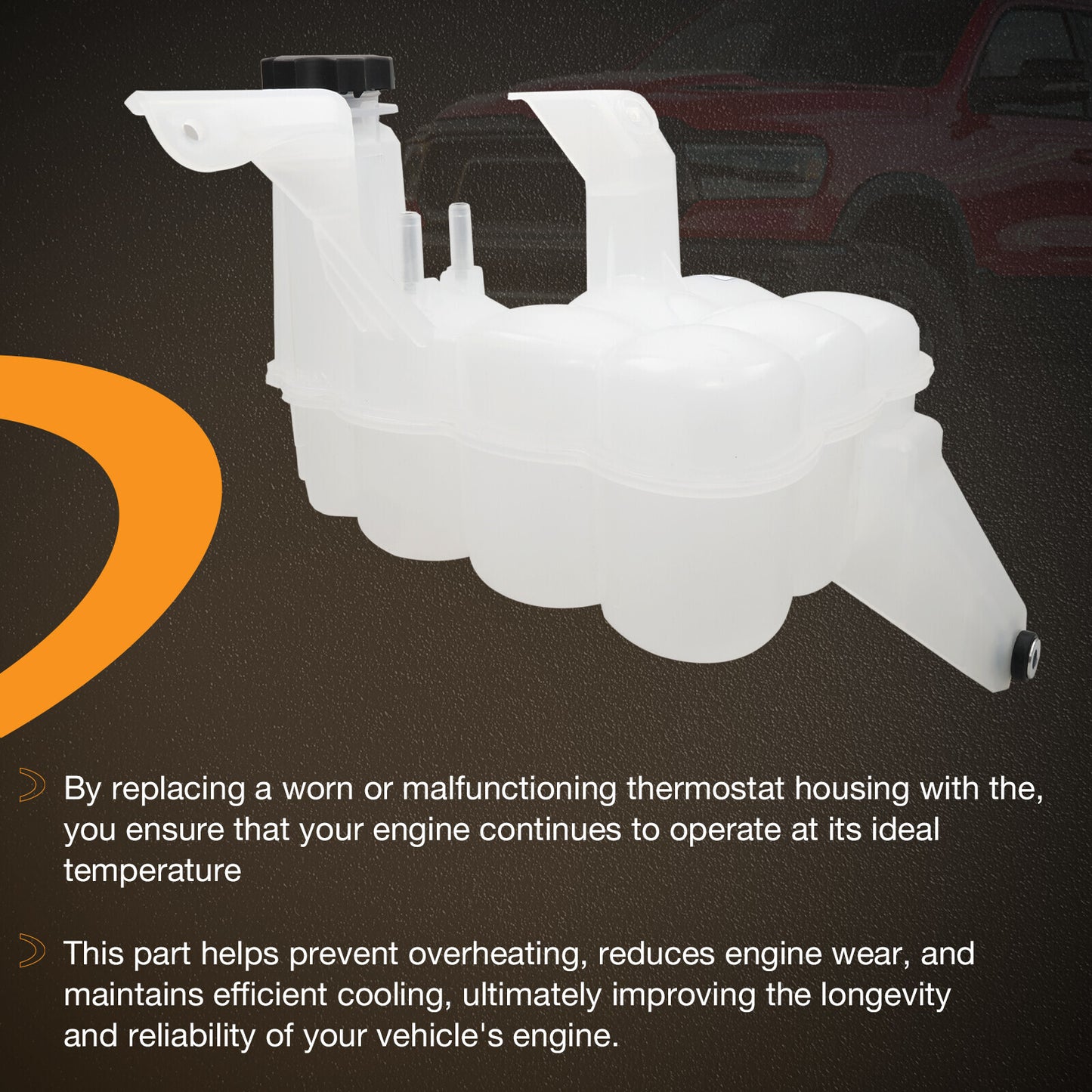 603-839 Engine Coolant Reservoir w/Cap For 2013-2018 Ram 2500 3500 4500 5500
