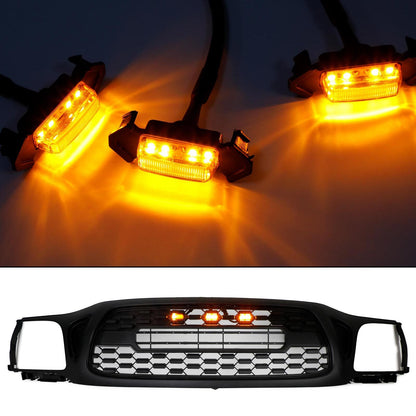 ??3PCS Front Bumper Hood Grille LED Lights For Toyota Tacoma 01-11 16-23 TRD PRO