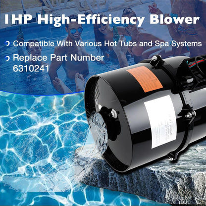 6310241 Pool Spa Blower For Air Supply Silencer 2"Plumbing 1HP 240V 2.6A Hot Tub