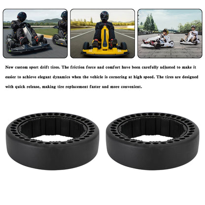 ??2PCS Drifting Rear Tire For Segway Ninebot Gokart Pro S MAX Replacement Black