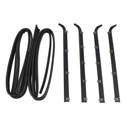 4PCS Door Window Seal Belt Weatherstrip+2PCS Seal Kit For Ford F150 F250 F350