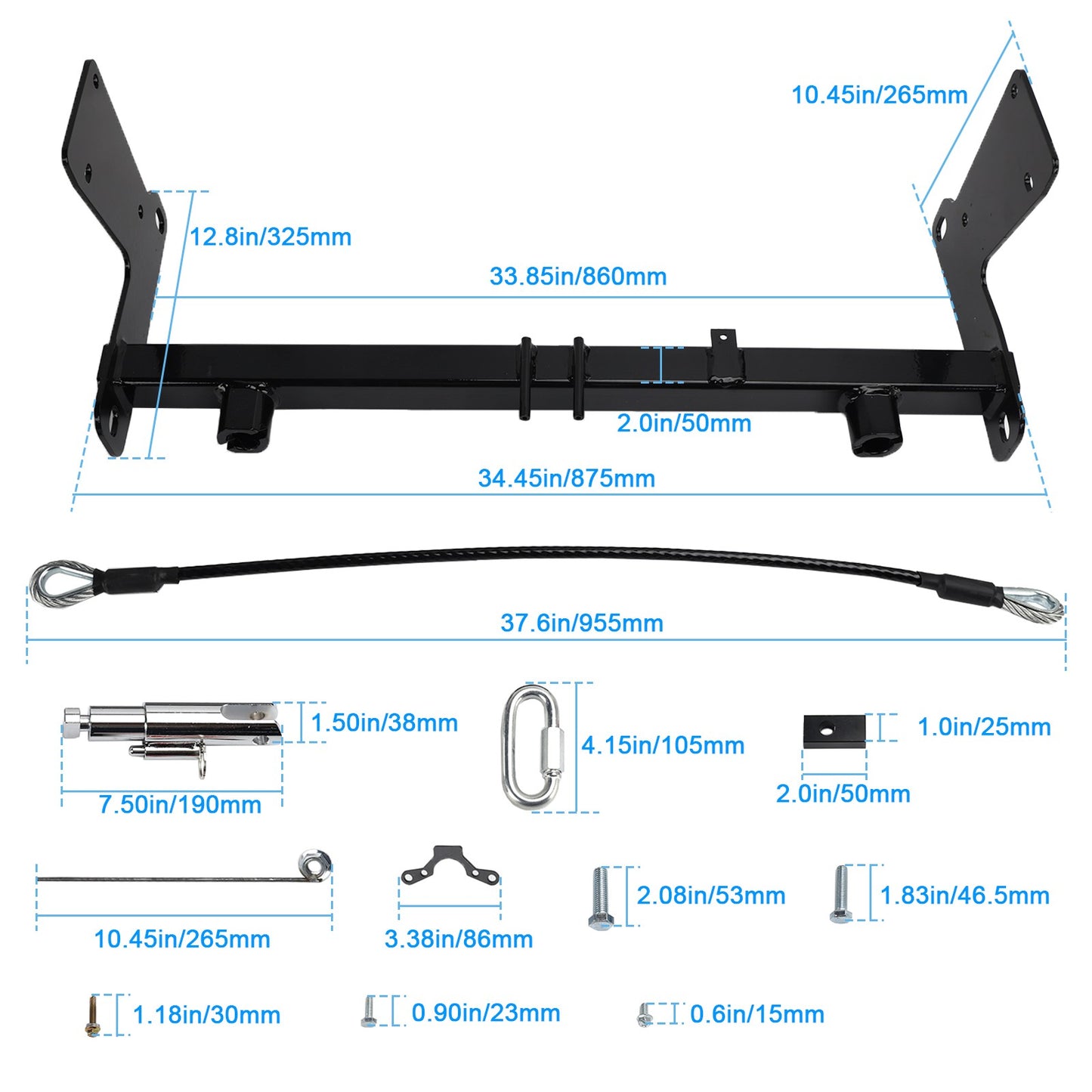 BX1139 Tow Bar Base Plate Bracket for Jeep Wrangler JL JLU All Models 2018-2025