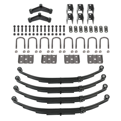 Solid Spare 3500lbs Tandem Trailer Axle Suspension Kit Leaf Springs U-bolt + Hanger Set